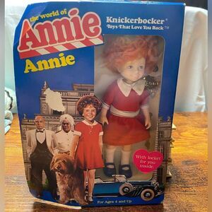 Vintage 1982 Knickerbocker Annie Doll in Red Dress with Locket World of Annie